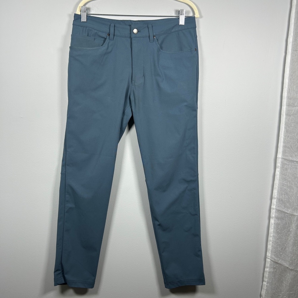 Lululemon ABC Pants Men 32 Blue Slim Fit Warpstreme 5 Pocket Travel Tech LM5AD9S